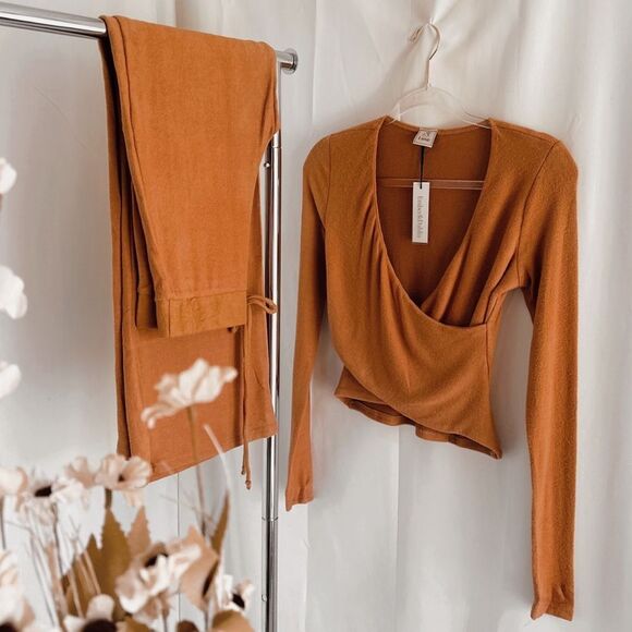 (Set)La Lux Collection Rust Cloud Soft Lounge Outfit Set - Picture 7 of 12